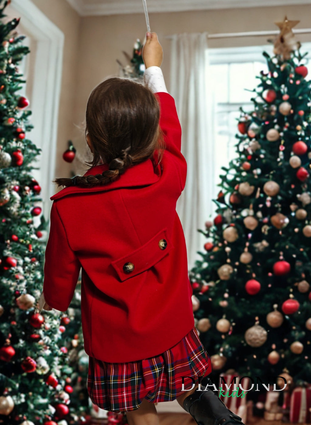 Cappotto Neonata Fiocco rosso panno