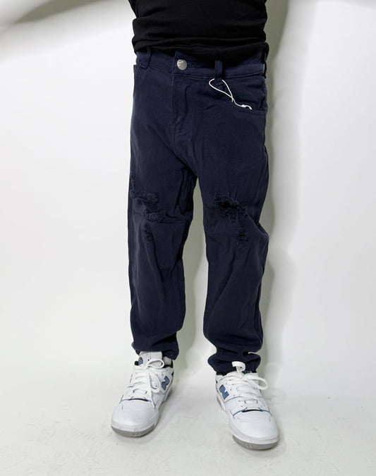 Pantalone Bambino Destroyed blu