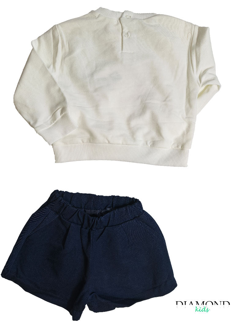Completo Neonata Kiss bianco