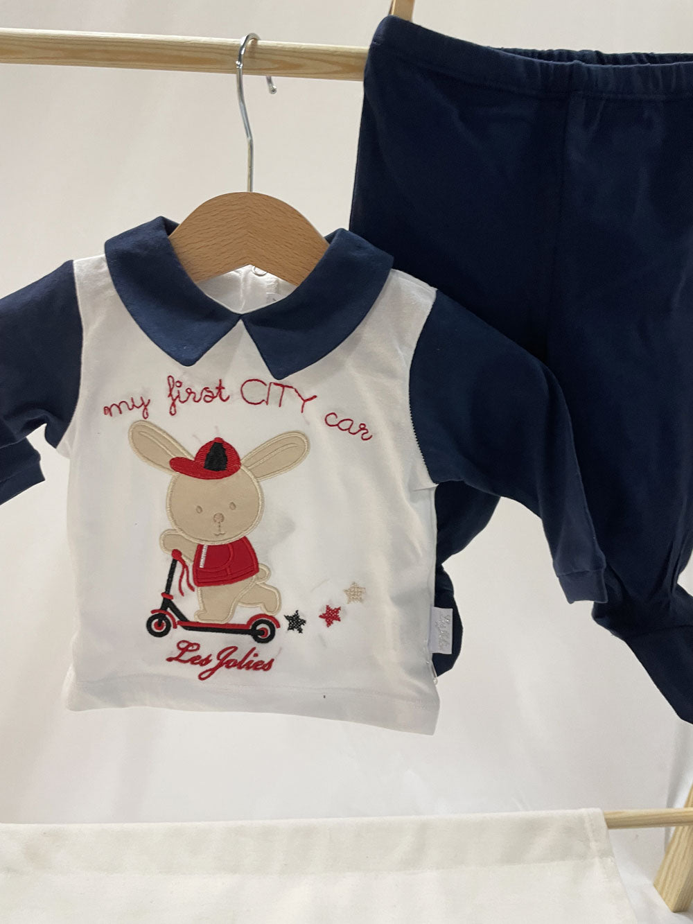 City Car Les Jolies Blue and White Baby Set