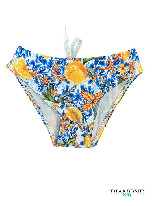 Costume Bambino Amalfi bianco celeste