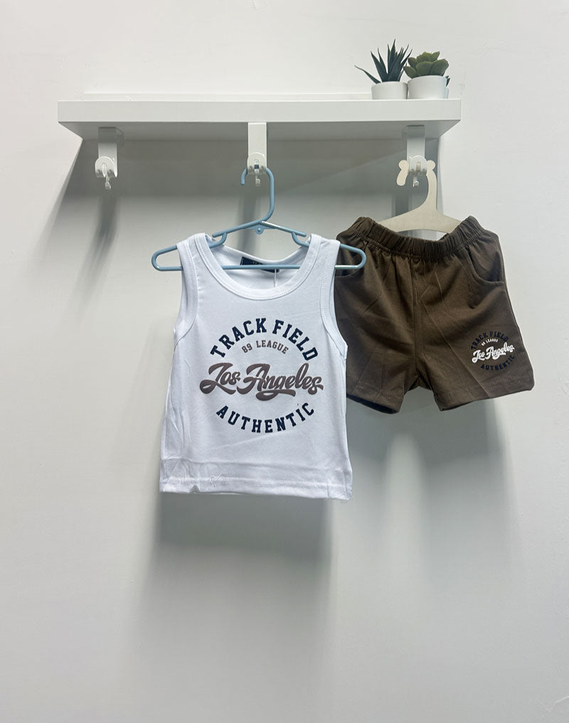 Completo Bambino Los Angeles canotte bianco