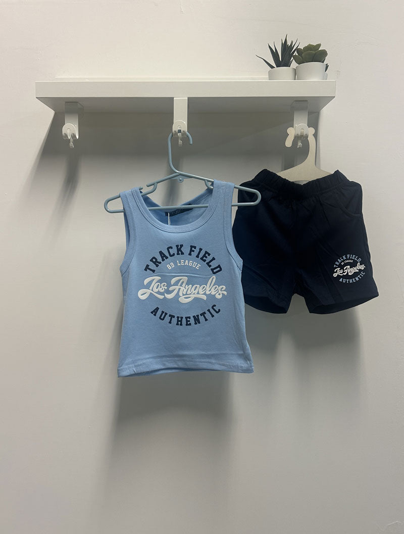 Completo Bambino Los Angeles canotte blu