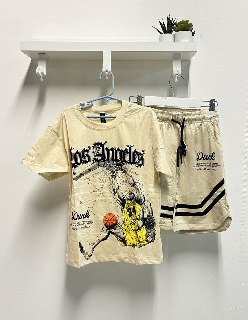 Completo Bambino Los Angeles basket beige crema