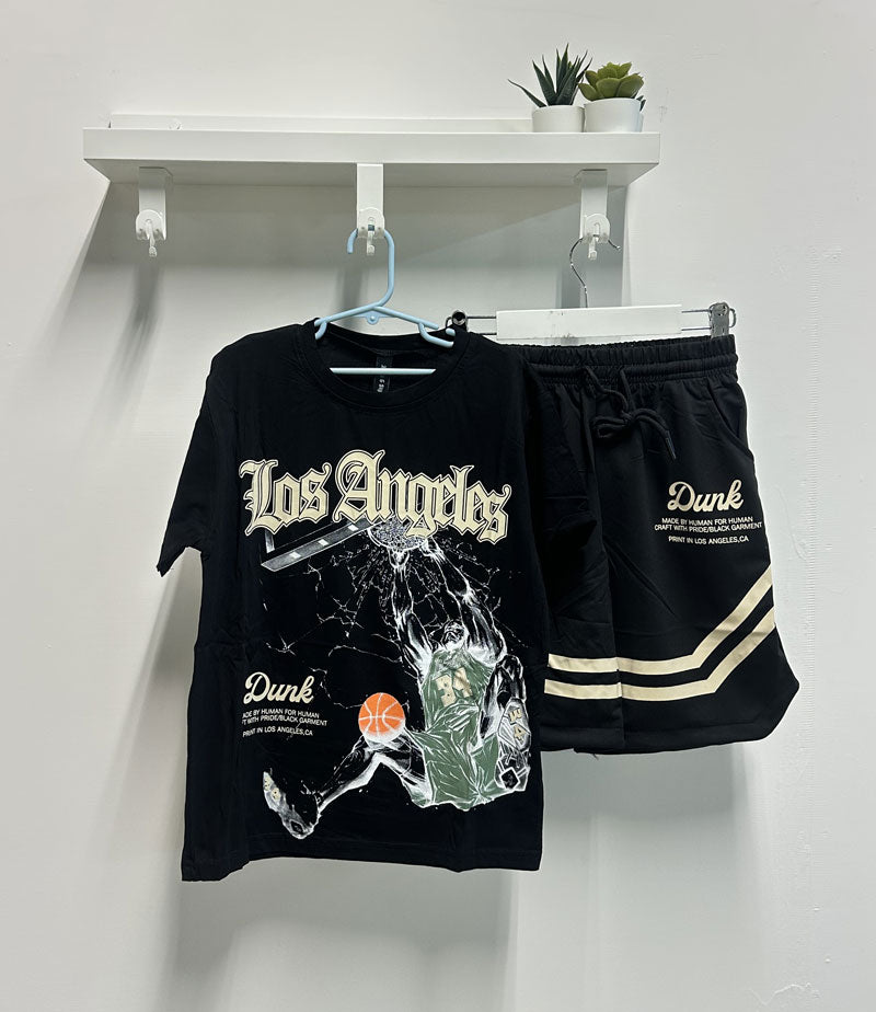 Completo Bambino Los Angeles basket nero