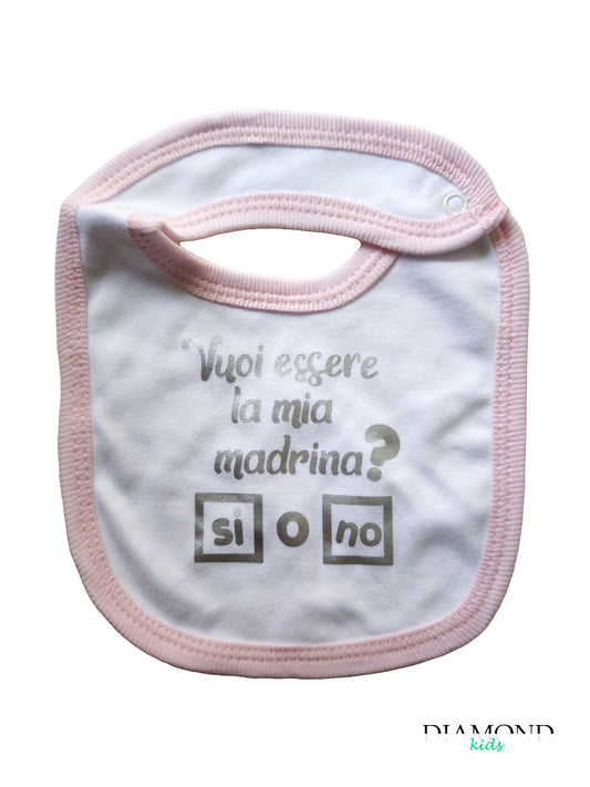 Bavetta Neonata Madrina Irge rosa