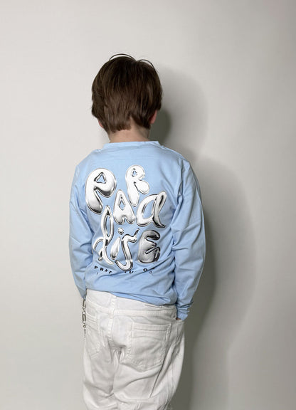 T-shirt Bambino Paradise celeste manica lunga