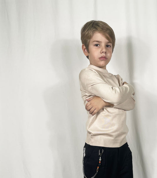 Baby Chic Beige Warm Modal Turtleneck