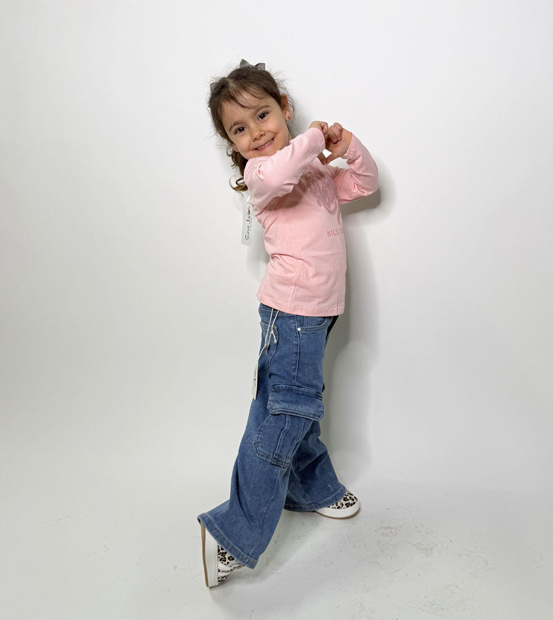T-shirt Bambina Heart rosa