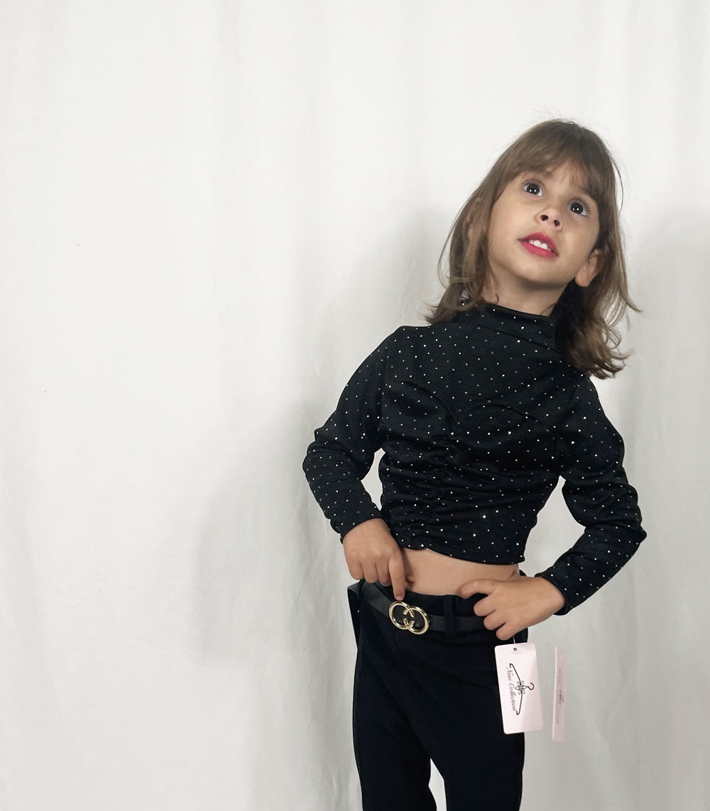 T-shirt Neonata Sparkling nera
