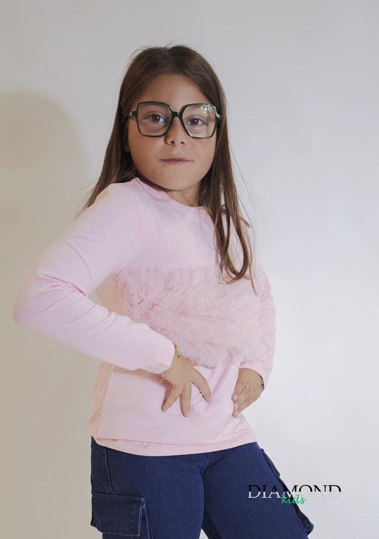 T-shirt Bambina Balze rosa