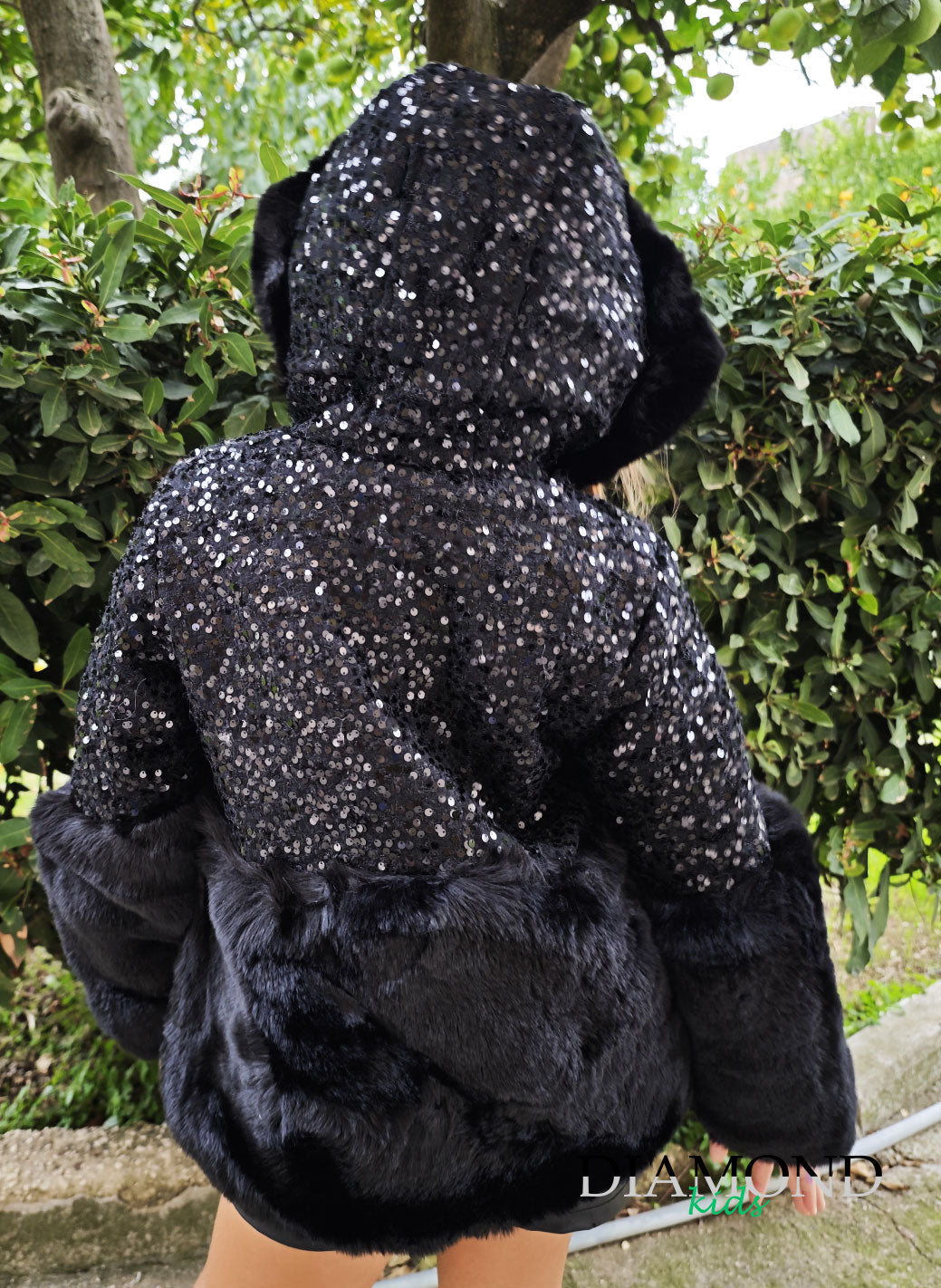 Ecopelliccia Bambina Maxi nera