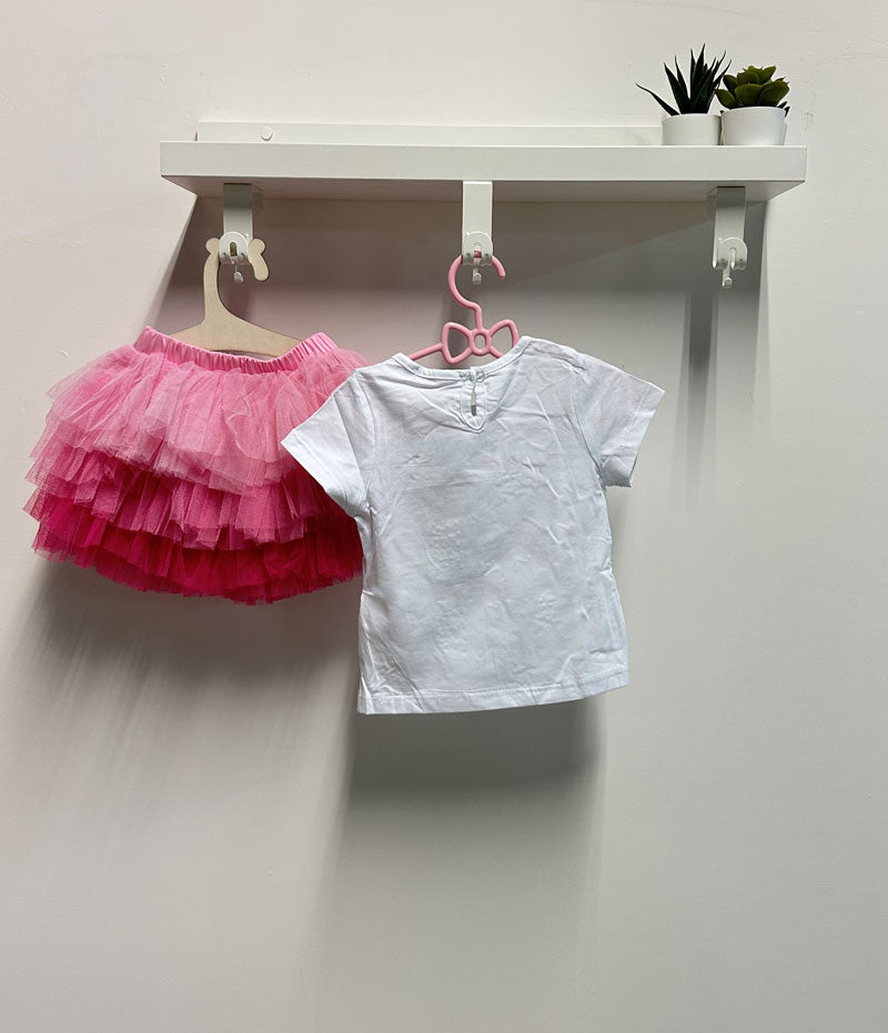 Completo Neonata Tulle multicolor bianca