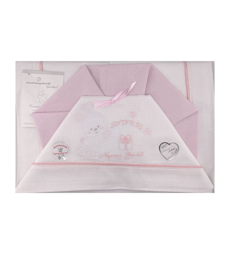 Set lenzuola lettino Sorpresa rosa