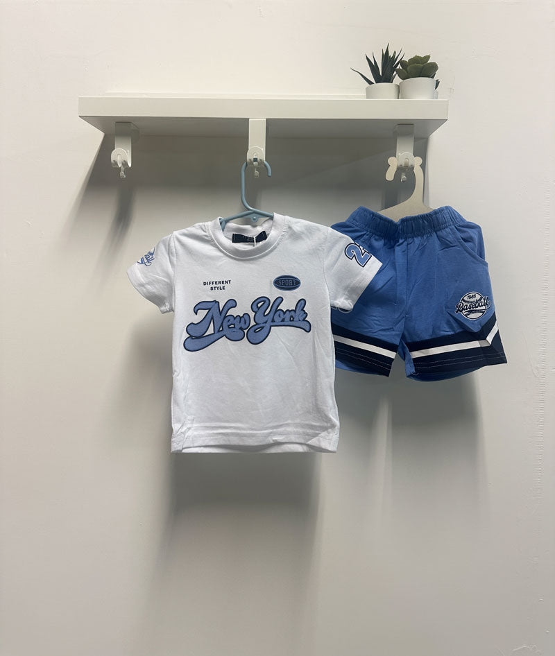 Completo Bambino New York blu bianco