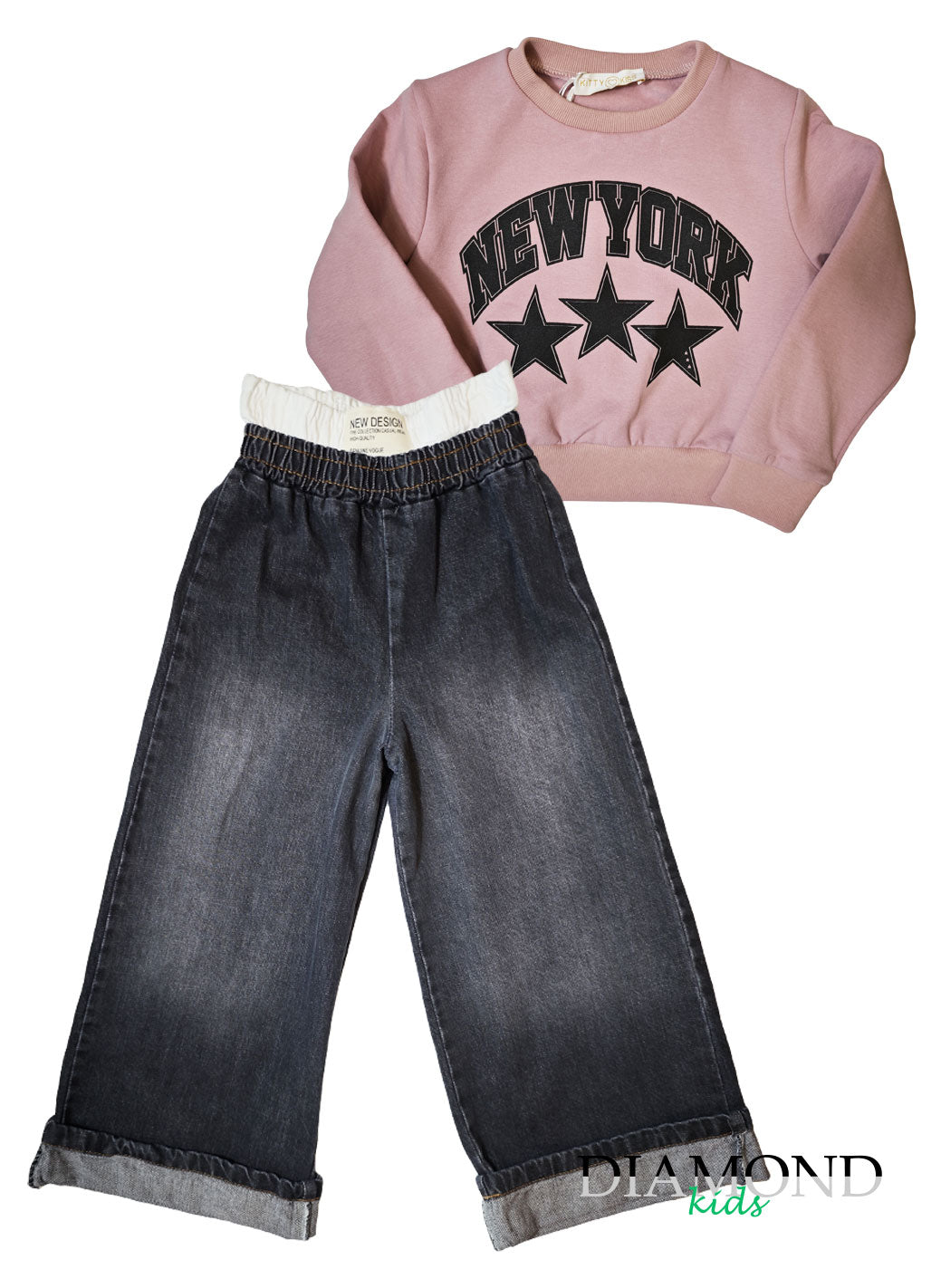 Completo Bambina New York  street rosa