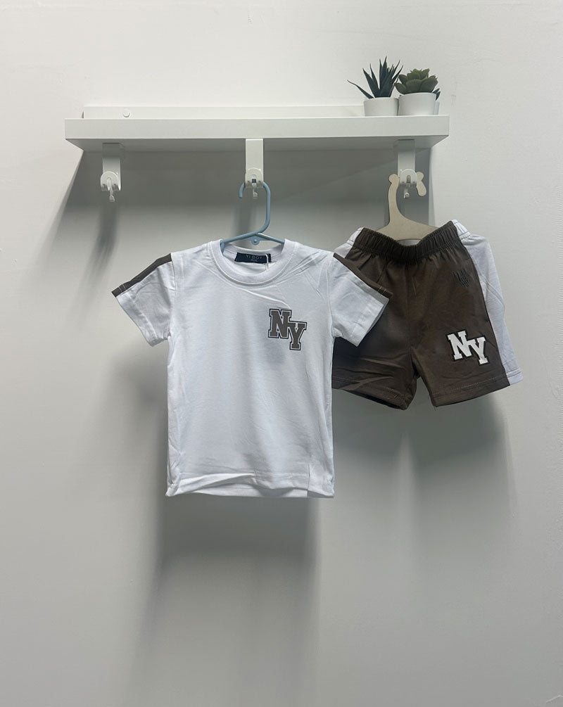 Completo Bambino NY  bianco beige