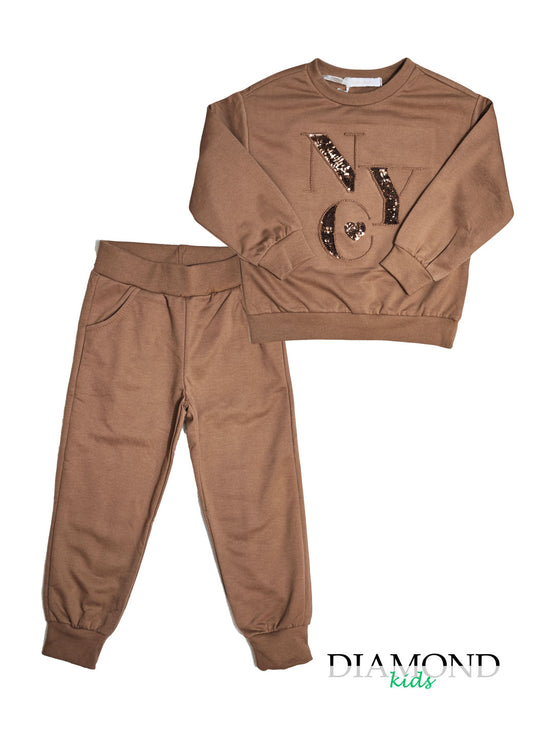 Completo Bambina Ny marrone