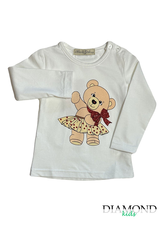 T-shirt Neonata Mini Orso bianca