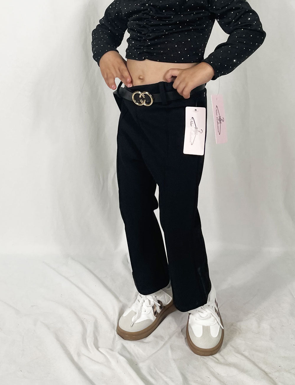 Classic black trousers with belt