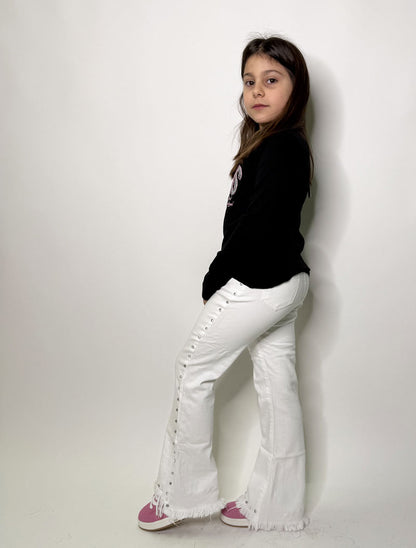 T-shirt Bambina Paris nera e rosa