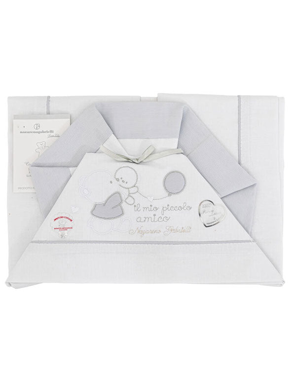 Set lenzuola lettino Piccolo amico grigio