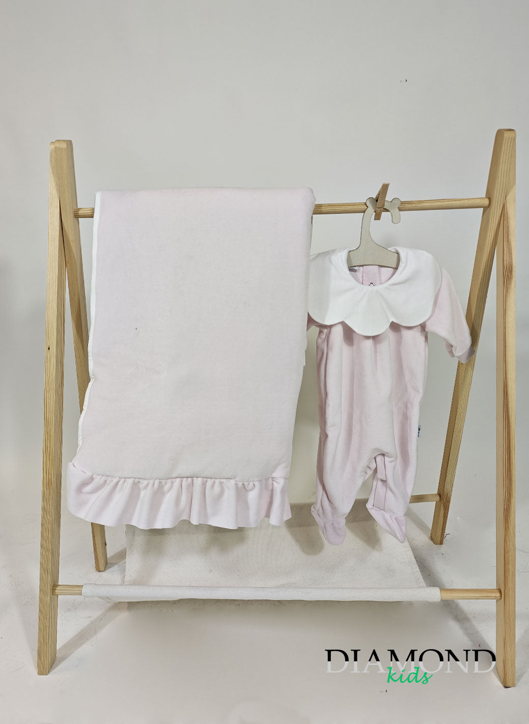 Completo Neonato ciniglia rosa