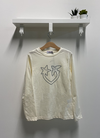 T-shirt Bambina Pinko Up panna