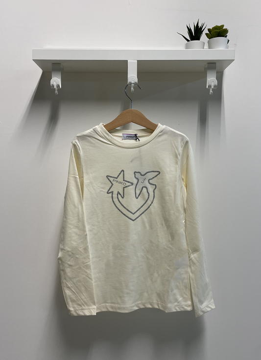 T-shirt Bambina Pinko Up panna