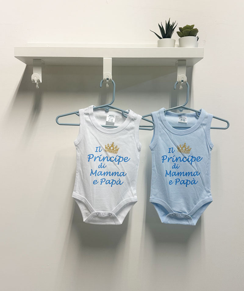 Coppia Body Neonato Principe azzurro
