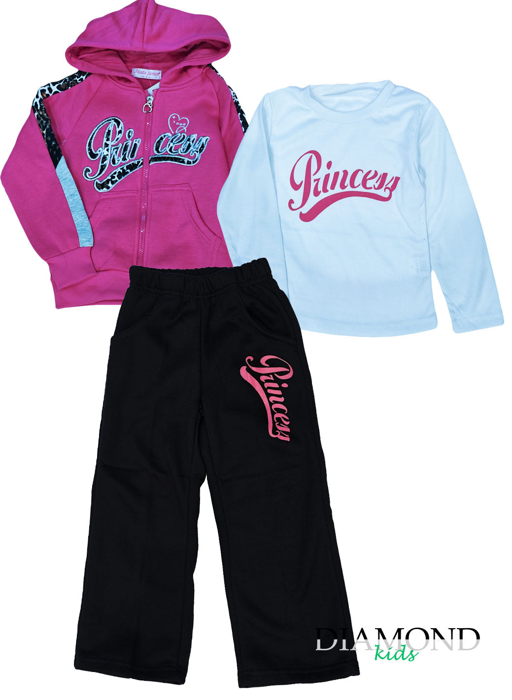 Completo Bambina Princess fucsia