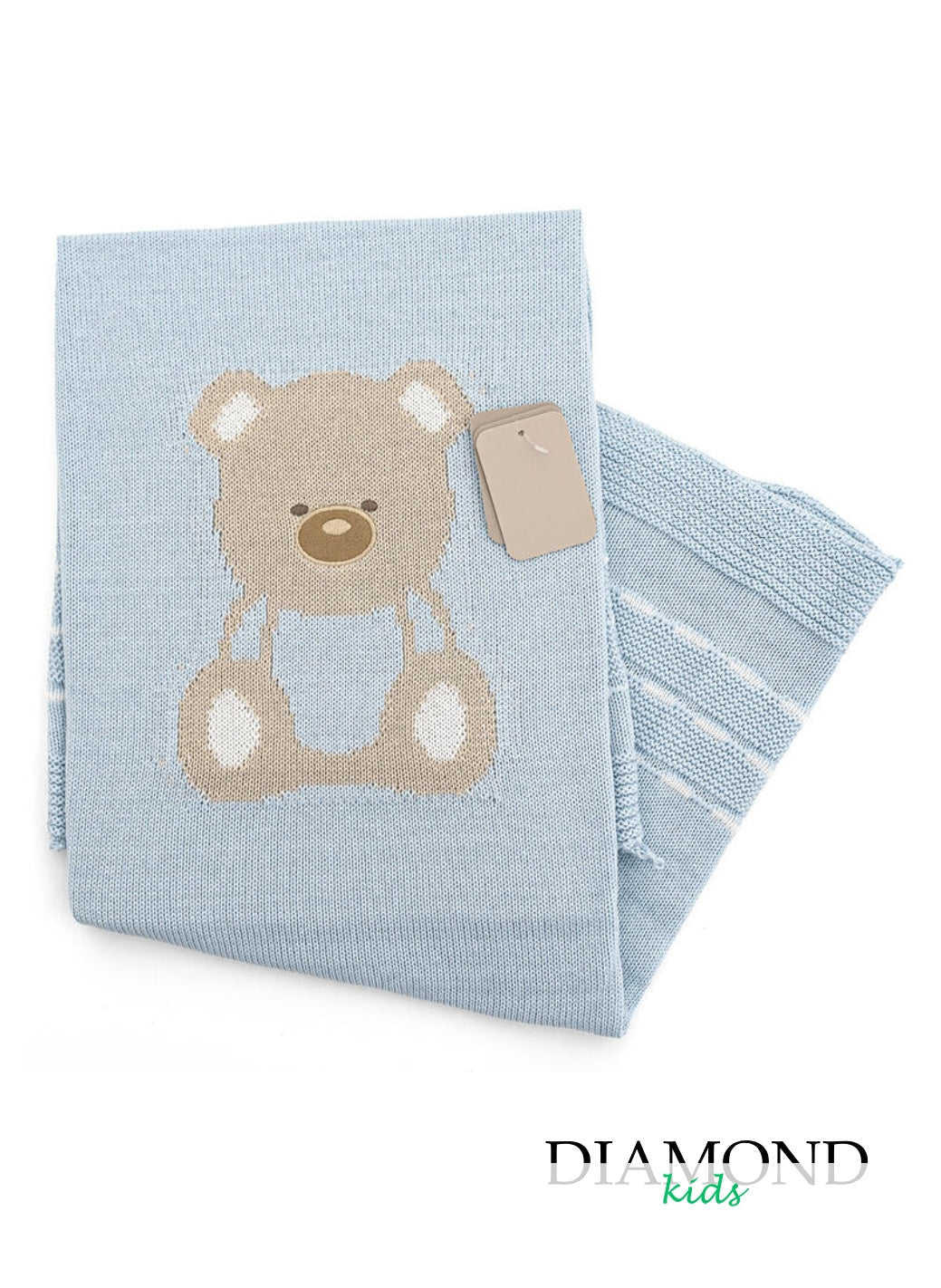 Coperta culla Nazareno Gabrielli orso celeste