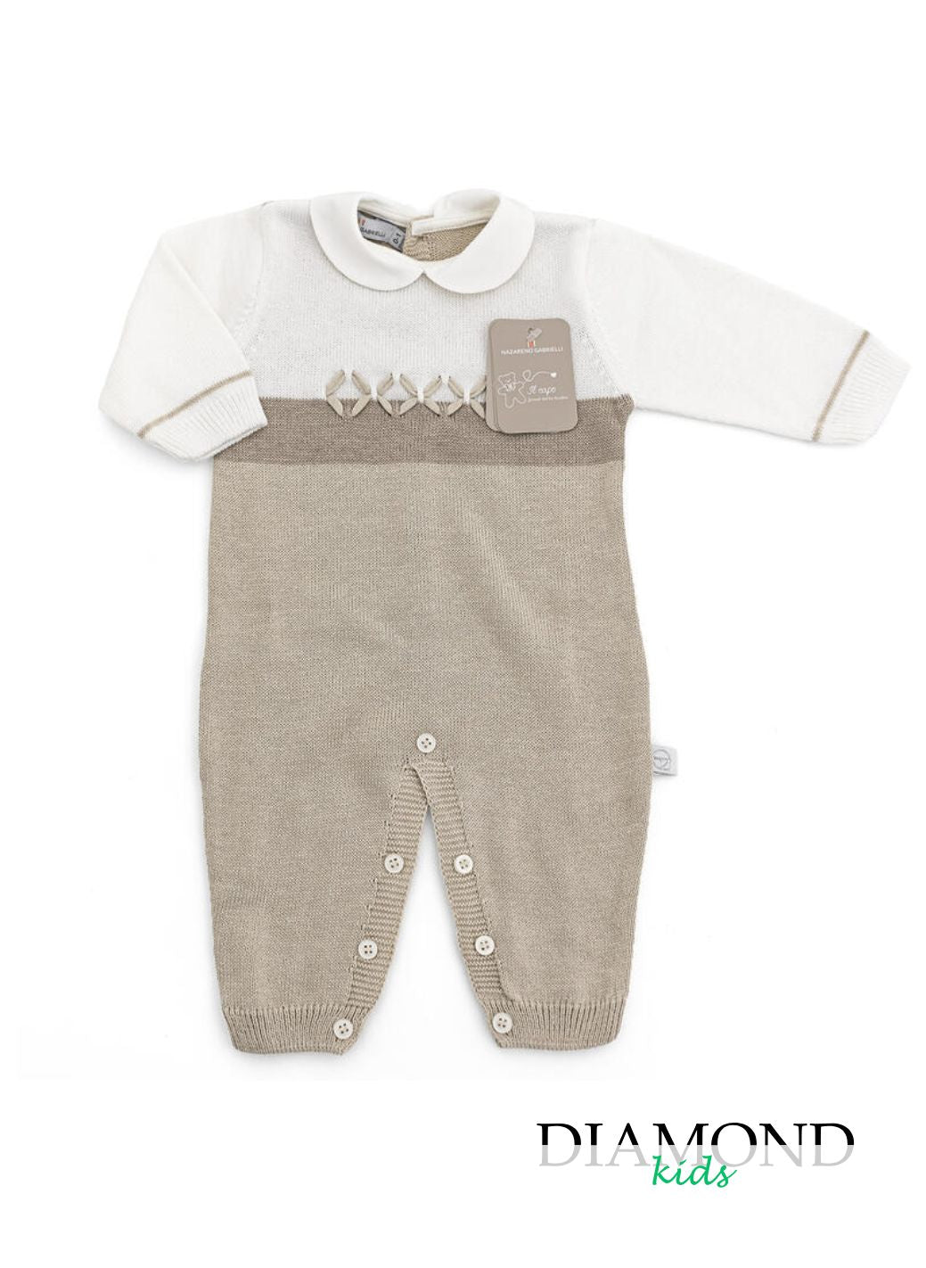 Tutina Neonato Nazareno Gabrielli Rombi beige