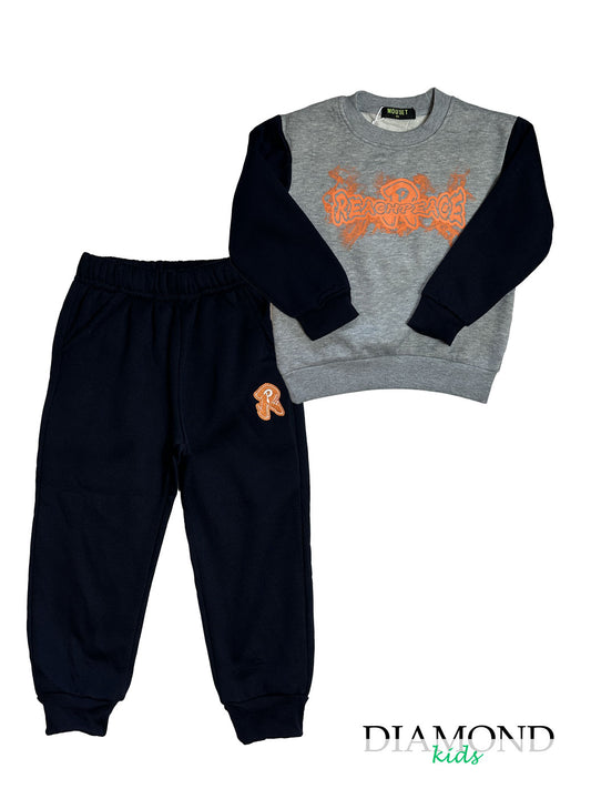 Completo Bambino Graffiti grigio