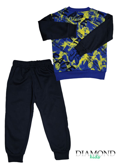 Completo Bambino Graffiti blu