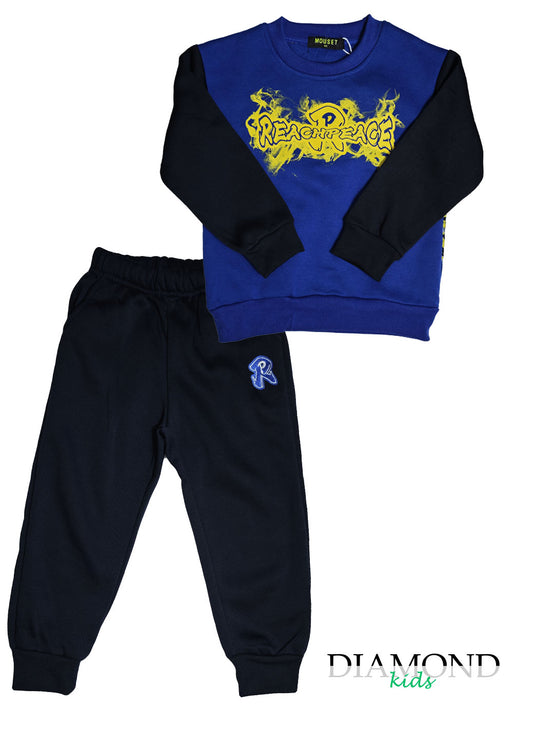 Completo Bambino Graffiti blu