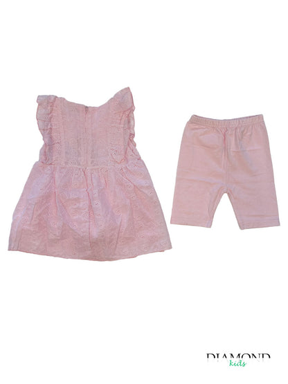 Completo Neonata Ricamo rosa