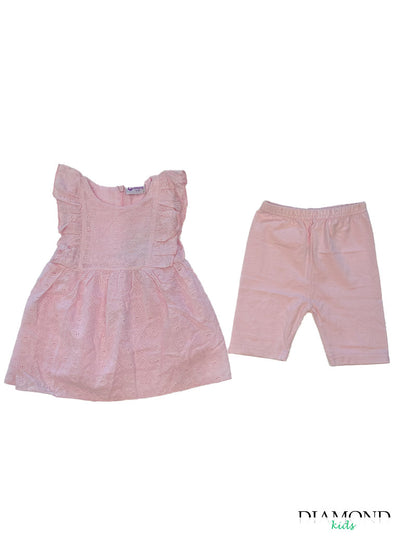 Completo Neonata Ricamo rosa