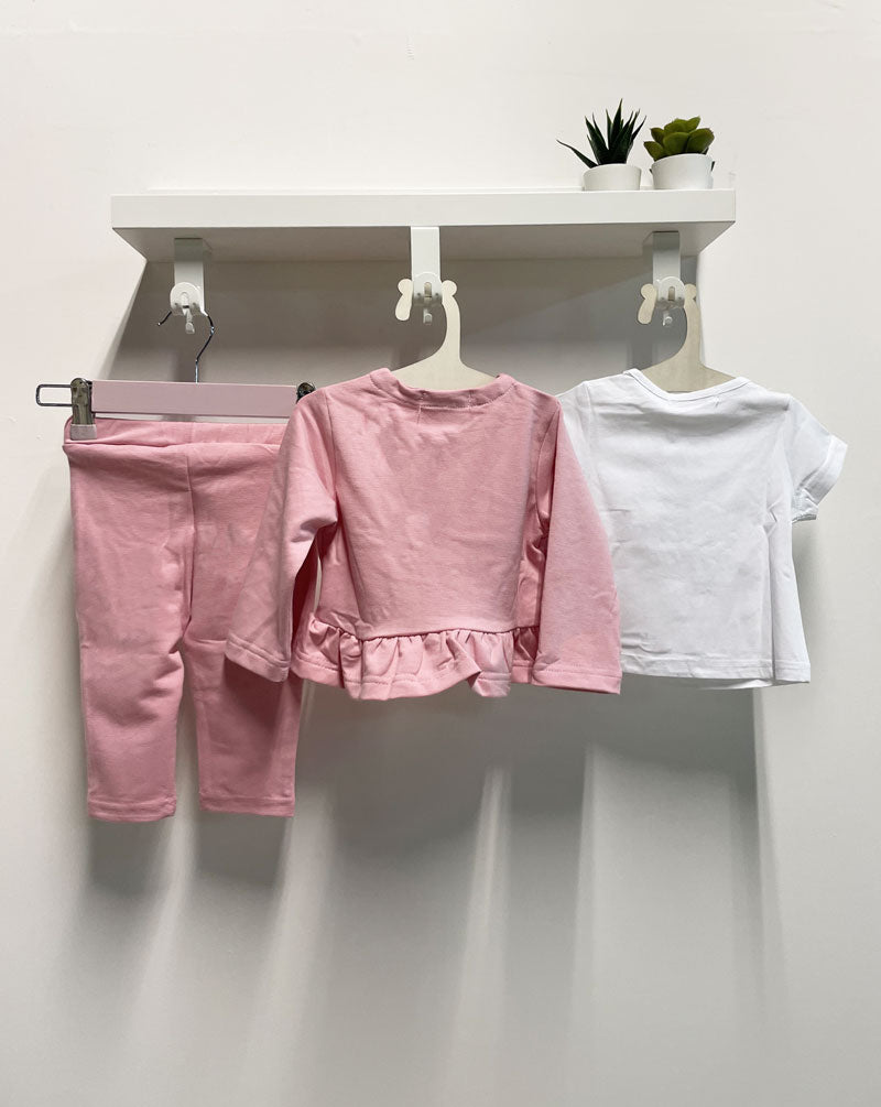Completo Neonata Flower rosa