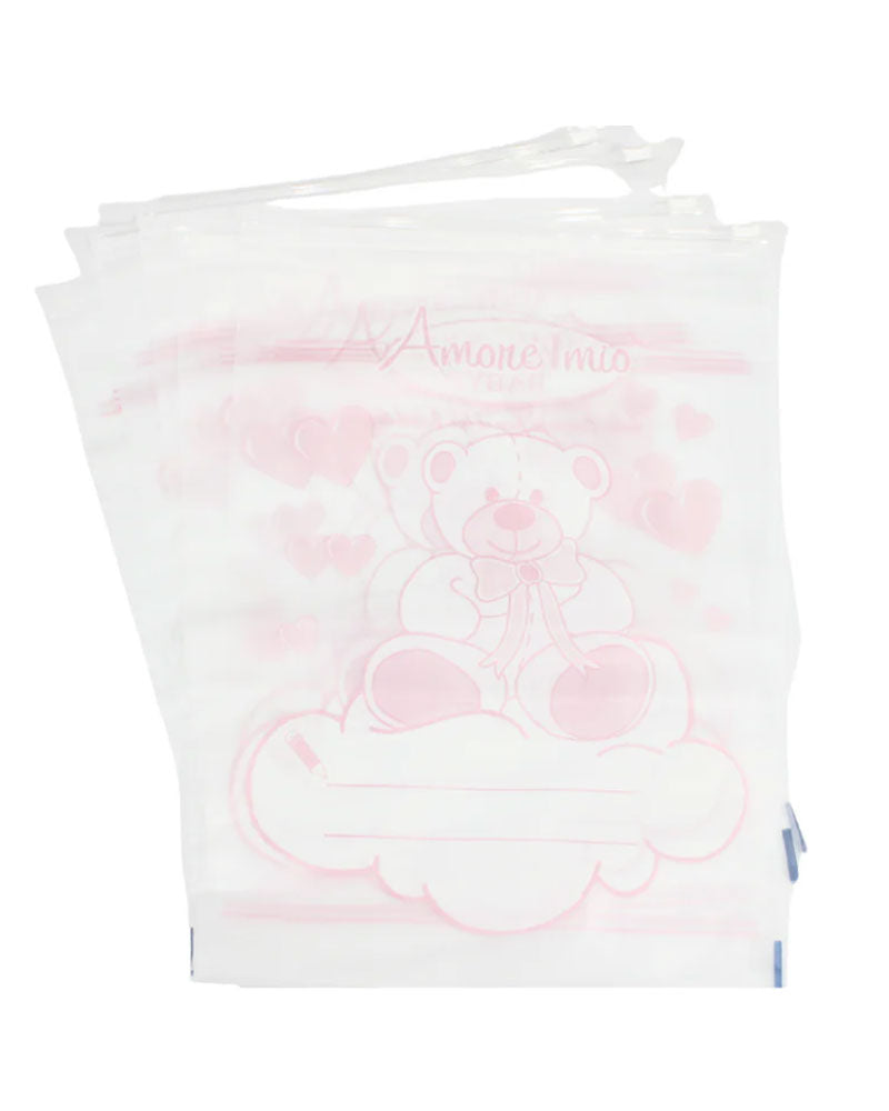 Pink transparent bags packaging