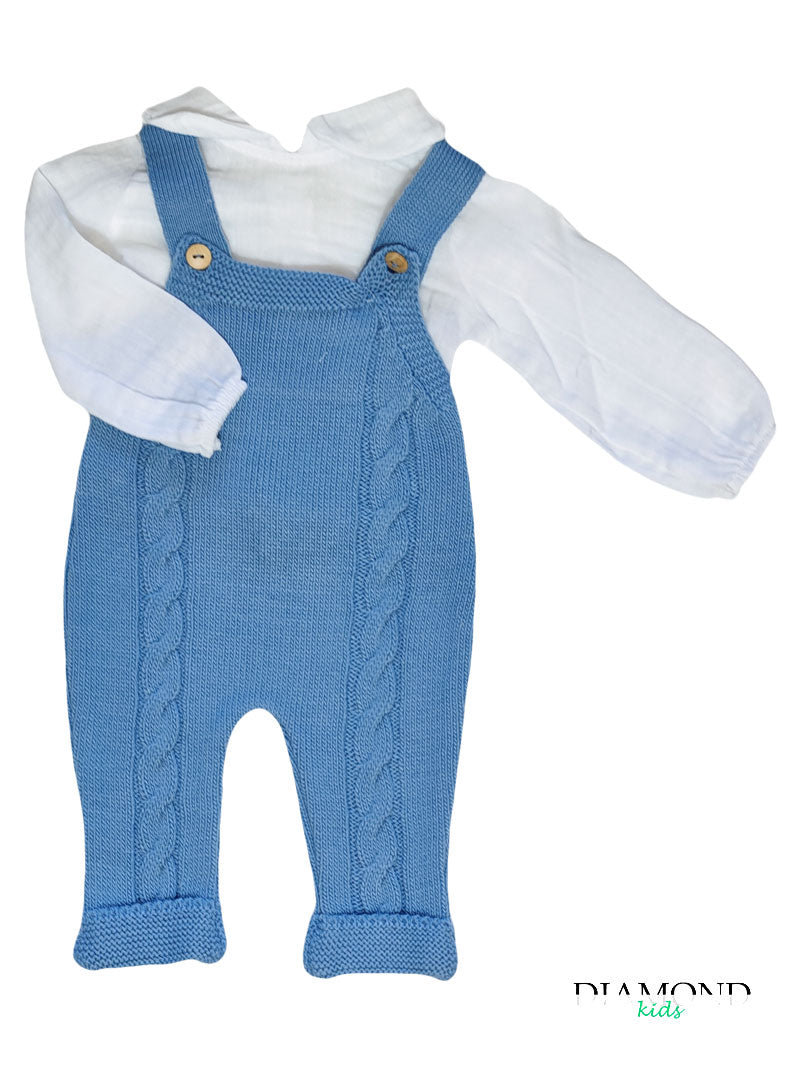Completo Neonato MyBabyChic Salopette blu