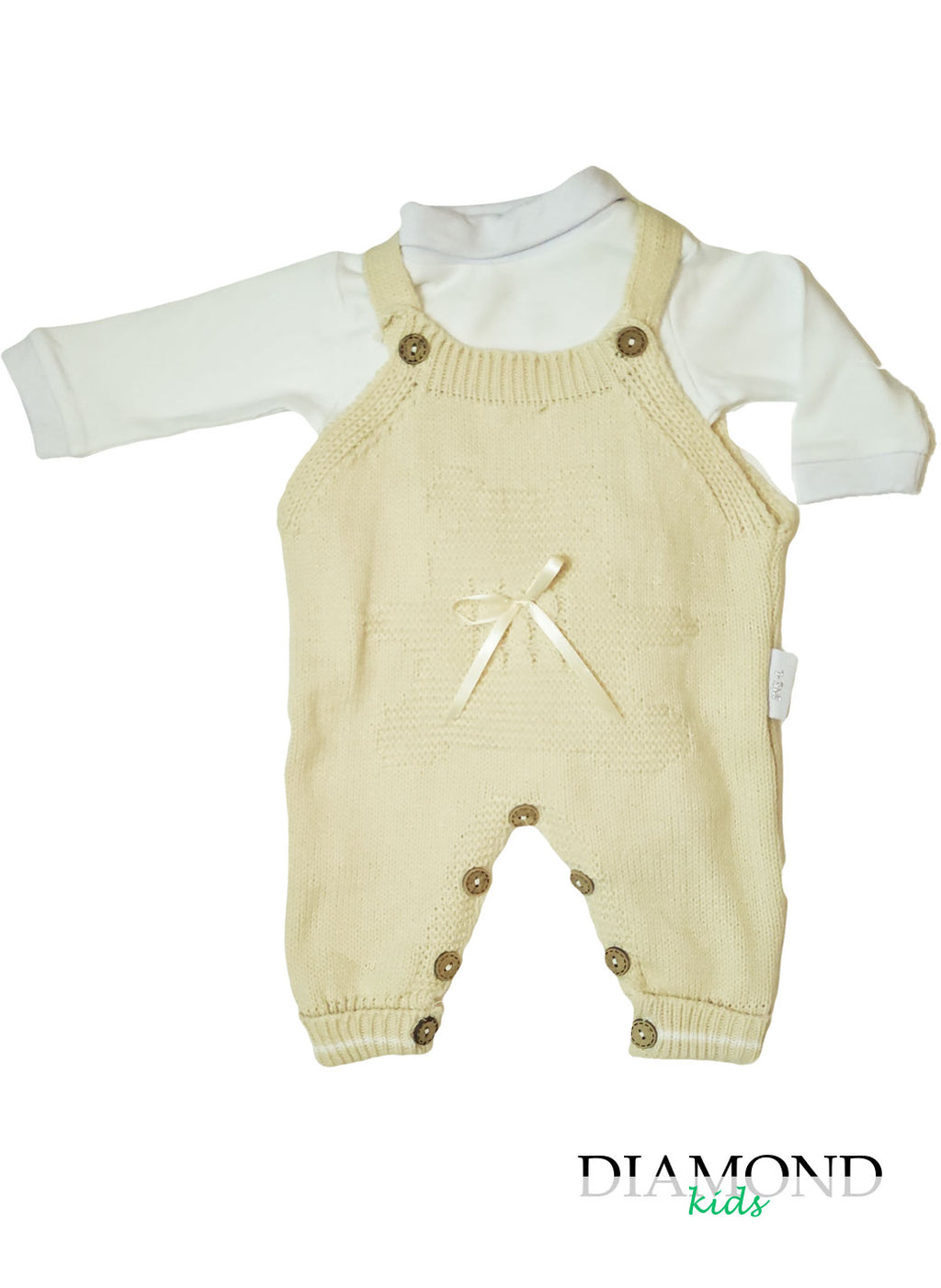 Salopette Neonata orsetto beige