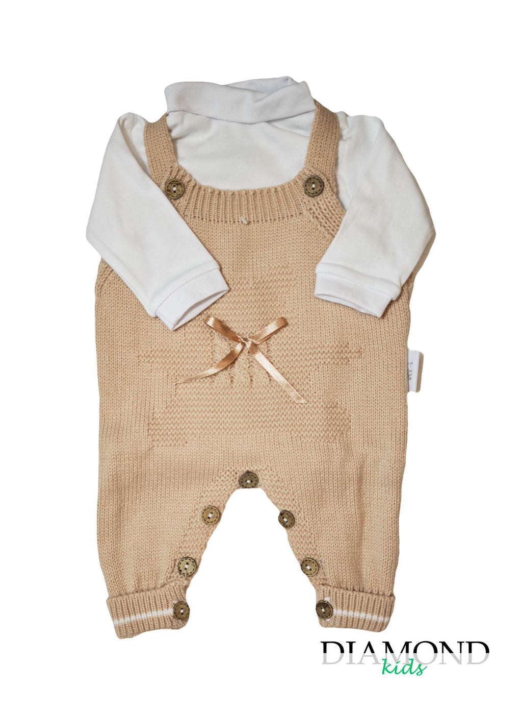 Salopette Neonata orsetto salmone