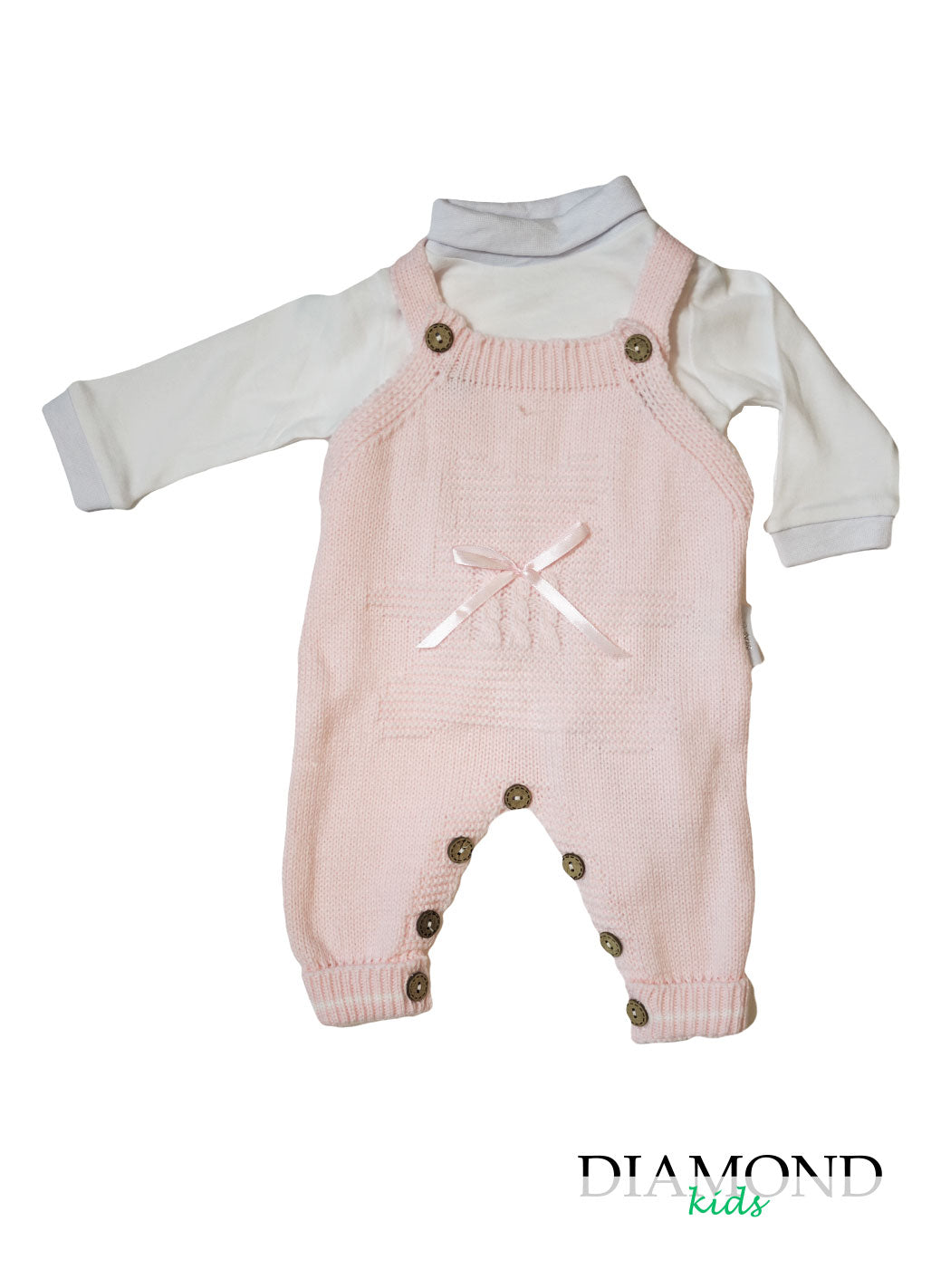 Salopette Neonata orsetto rosa