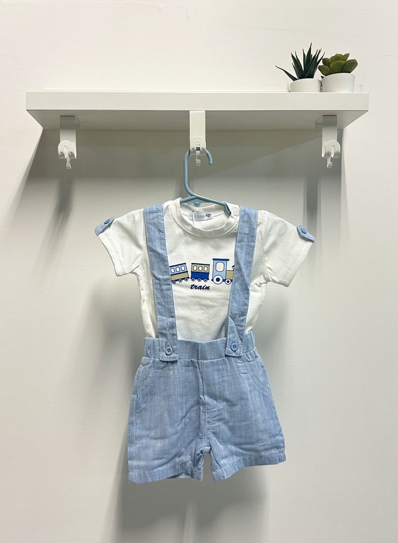Completo Neonato Train celeste