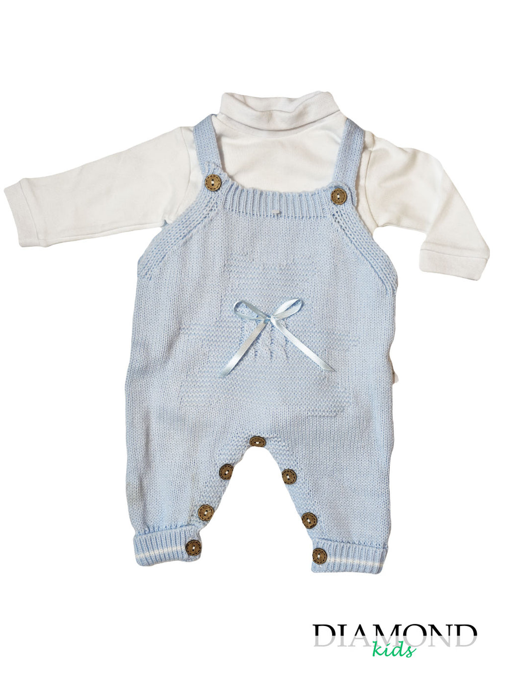 Salopette Neonata orsetto celeste