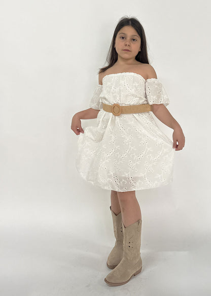 Abito Bambina Sangallo bianco