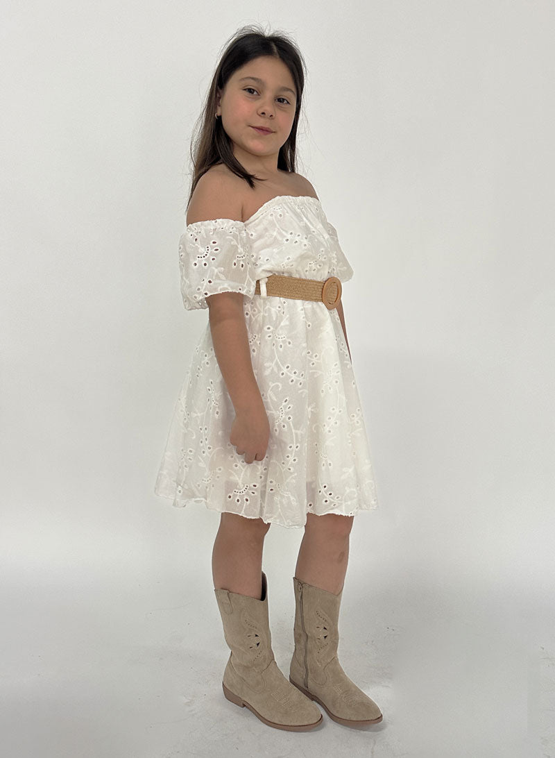 Abito Bambina Sangallo bianco