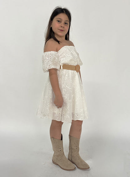 Abito Bambina Sangallo bianco