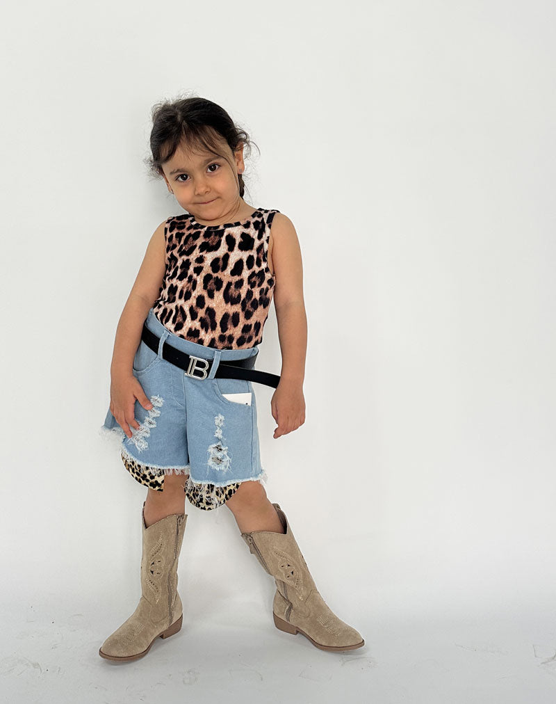 Shorts Neonata Denim animalier